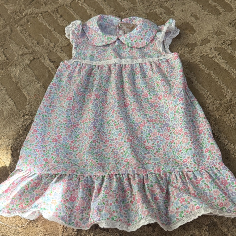 The Beaufort Bonnet Company Floral Kids Dress - Pink and White